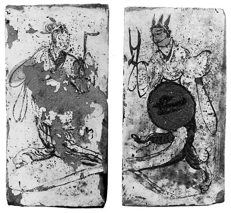 高臺縣博物館藏魏晉墓出土的女媧、伏羲畫像磚