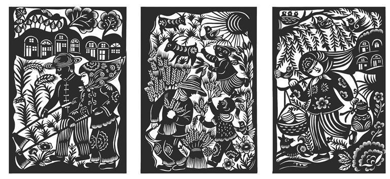 《隴原農耕圖》（局部）馬路